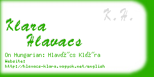 klara hlavacs business card